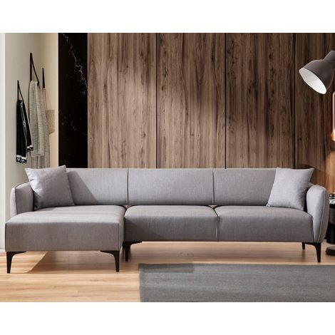 Ecksofa links Belissimo Grau