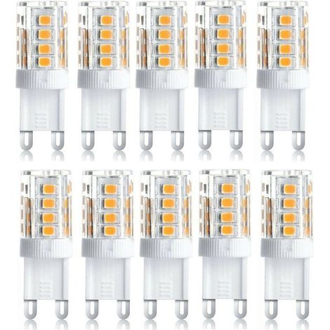 Lot de 10 Projecteur LED, lumière décorative LED, ampoule LED G9, 5 W blanc chaud blanc froid, ampoules LED à économie d'énergie, ampoule halogène de rechange, AC 230 V non dimmable (1/5)
