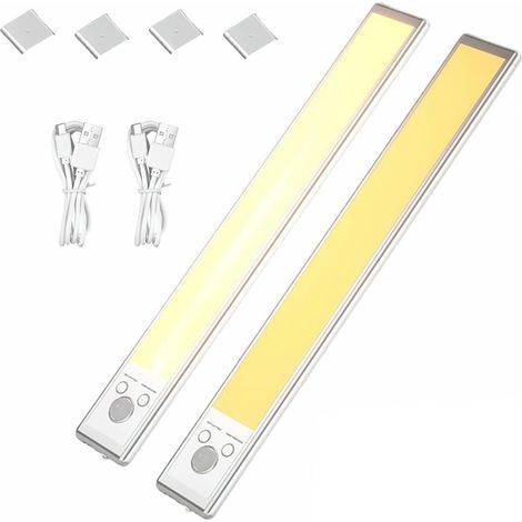 Muntra-Éclairage sous armoire,Bande lumineuse à induction du corps humain,Lumières rechargeables de 1800 mAh avec 3 couleurs à intensité variable,Adhésif à 3 niveaux d'intensité variable sous lampe de (1/5)