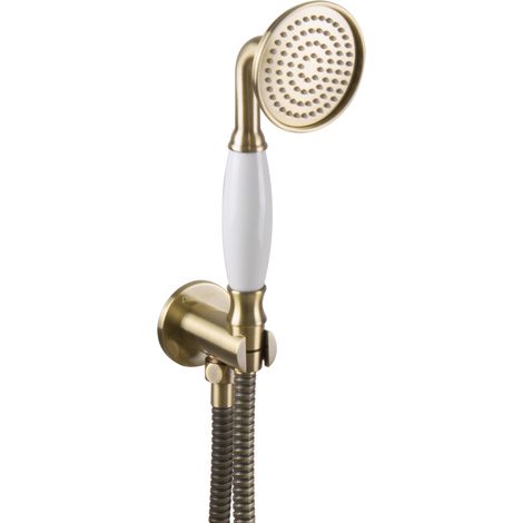 PaulGurkes bronzenes Handbrausenset Handbrause Brauseschlauch Halter Bronze (1/5)