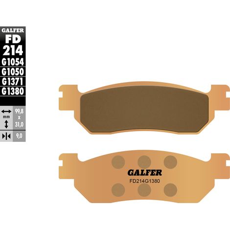 PASTILLAS DE FRENO GALFER KH275 DE METAL SINTERIZADO (DORADO) PARA SCOOTER