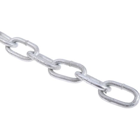 Chaîne de liaison, Acier Galvanisé, dia. 7mm, longueur 38mm, 200 kg de charge ( Prix pour Boîte de 10 Mètres )