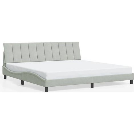 Maison Exclusive - Giroletto senza Materasso Hanko Grigio Chiaro 200x200 cm Velluto