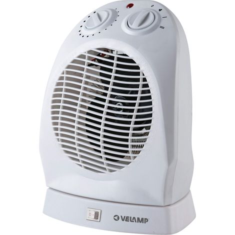 Radiateur soufflant fixe 2000W blanc, base oscillante (1/5)