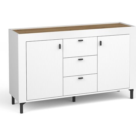 Cómoda Mormavu 103, Mate blanco, Con cajones y puertas, Número de cajones: 0, 84x138x40cm