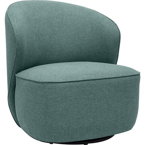 Sillón giratorio de diseño de tela verde grisáceo AMBER (1/5)