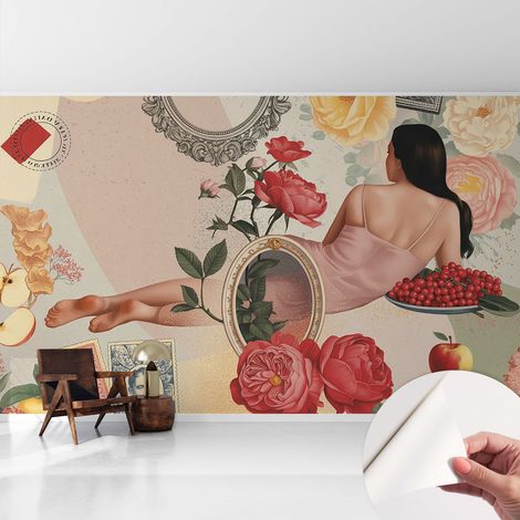 Tapete Selbstklebend - Fototapete mit Motiv - Wandtapete modern - Wandgestaltung Blumeneleganz 416x254 cm (1/5)