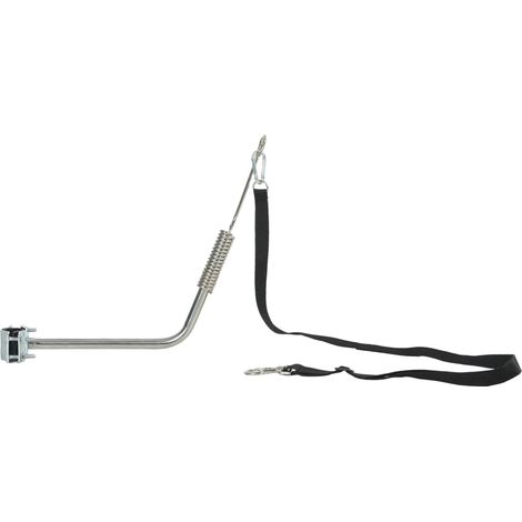 Laisse de promenade pour chien 180 cm en acier inoxydable, attache rapide, ressort amortisseur, sangle réglable, argent (1/5)