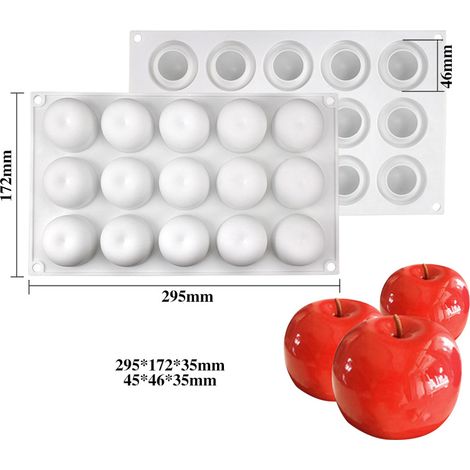 Silikon-Kuchenformen mit 15 Mulden im Apfel-Design für Weihnachten, Schokoladenmousse, Gebäck und Desserts (1/5)