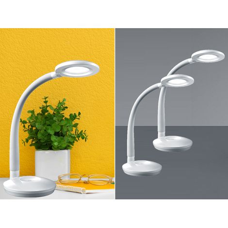 LED Schreibtischleuchten 2er SET Weiß, Flexgelenk & Touch Dimmer, 32cm hoch (1/5)