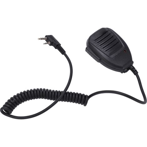 Micro-cravate talkie-walkie 2 broches avec LED, haut-parleur orientable 360° pour BaoFeng UV-5R (1/5)
