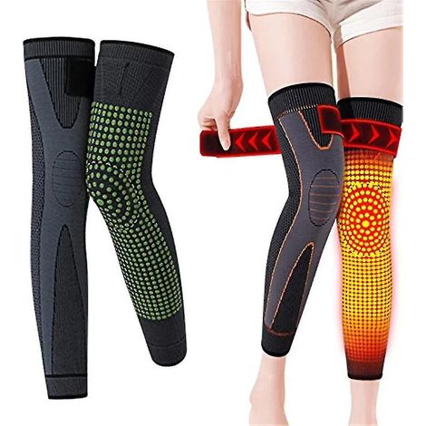 Selbsterwärmende, formende Turmalin-Kniebandage für Akupressur, Turmalin- und Beifuß-Akupressur – XL – Schwarz