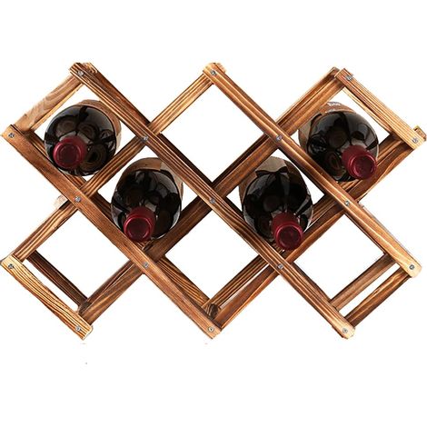 Casier à bouteilles de vin en bois, pliable et empilable, pour la maison, le bureau ou un usage quotidien.-AquaForge (1/5)