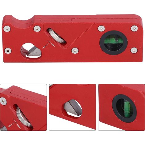 Rabot à chanfreiner, lame en acier au carbone rouge de 15,5 x 2,5 x 5,4 cm, avec clé et molette de réglage. (1/5)
