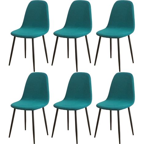 Set di 6 coprisedie jacquard moderni e retrò per sedie da pranzo con schienale alto, ideali per cucina, soggiorno, sala da pranzo, bar e caffetteria (verde, set da 6). (1/5)