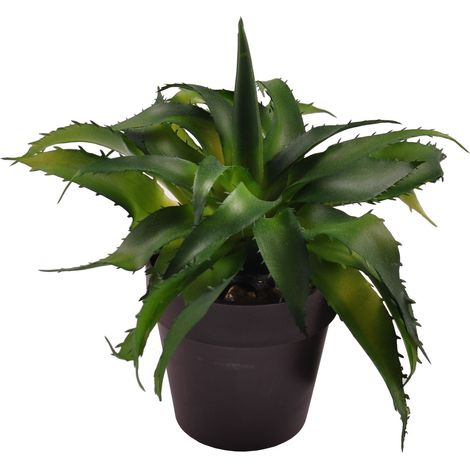 Künstliche Aloe Vera 18cm im Blumentopf Kunstpflanze Zimmerpflanze Dekopflanze