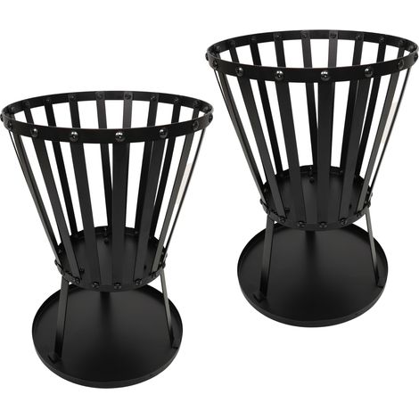 2 Pack of 50cm High, 35cm Diameter Garden Log Burner Fire Pit Heater Bowl (1/2)