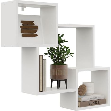 Estantería de pared para colgar, librería - N.º 5 negra (1/5)
