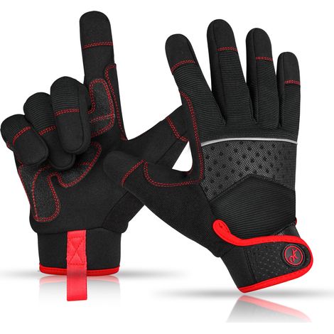 (Noir M) Gants de travail pour hommes à haute dextérité, compatibles avec les appareils à écran tactile, forte adhérence. (1/5)