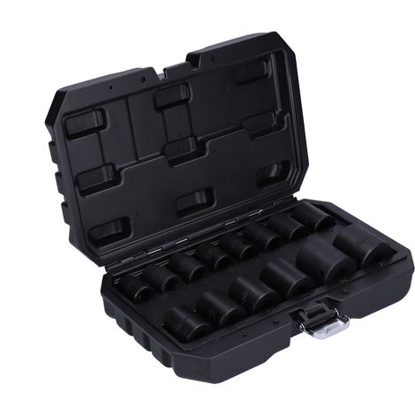 14PCS 1/2in Douille à Choc Courtes DR Métrique Acier Cr-Mo Robustes pour Réparation Auto (1/5)