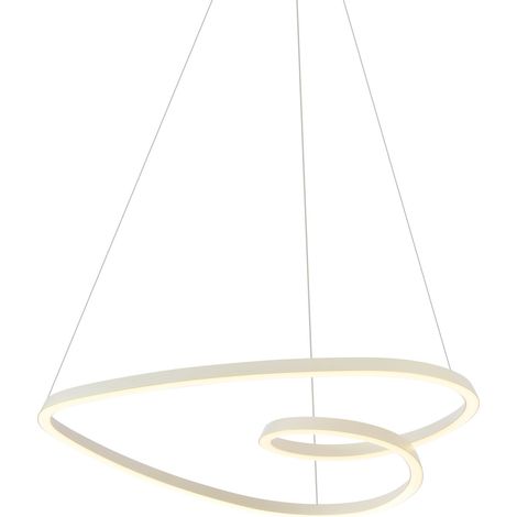 QAZQA Lampada a sospensione scandinava beige 72 cm con LED