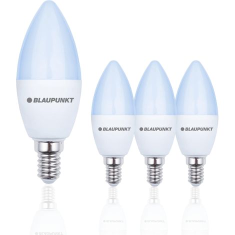 Lampe Bougie E14 C35 7W 595 lm 6000K Blanc froid dépoli, Lot de 4 (1/5)