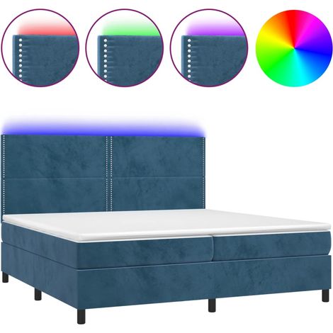 Maison Exclusive - Letto a Molle con Materasso e LED Blu Scuro 200x200 cm