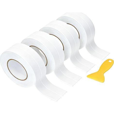 4 rouleaux joint salle de bain Blanc (1/5)