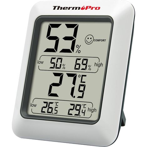 ThermoPro TP50 Indoor Digital Thermometer Hygrometer with Recording Maximum and Minimum Temperatures, Humidity and Climate Comfort Indicator for Home and Office (1/5)