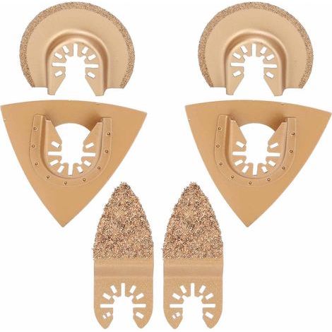 Set of 6 carbide-tipped saw blades, multi-function oscillating tool, woodworking supplies (1/5)