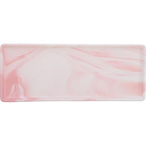 Plateau de Rangement en Céramique Effet Marbre pour Salle de Bain Surface Lisse et Toucher Confortable, pour Clés et Tasses sur Coiffeuse'-'- (1/5)