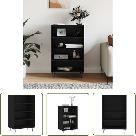 The Living Store Highboard Schwarz 57x35x90 cm Holzwerkstoff - Sideboard - Hochschrank - Wohnzimmermöbel - Schwarz - Holzwerkstoff (1/5)