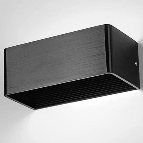 Lampara de pared aplique LED 3000K IP20 rectangular Negro 10W (1/3)