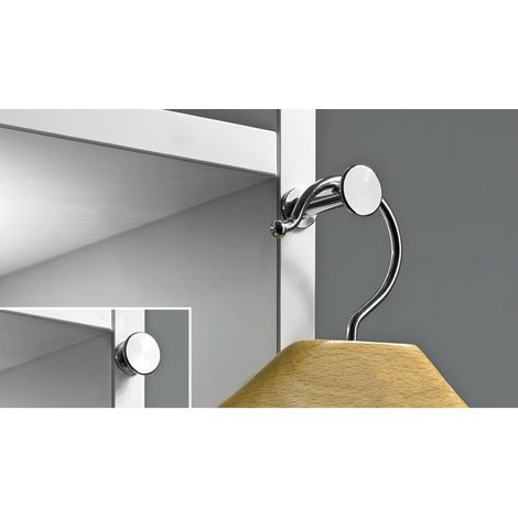 HETTICH Kleiderbügelhalter ausziehbar, Messing vernickelt (1/3)