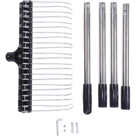 Râteau de Jardin 22 Dents Acier, tête 41,5 cm Auto-nettoyante (1/5)