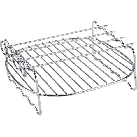 Grille de remplacement double étage pour friteuse à air Philips, plateau de cuisson avec brochettes, accessoire barbecue réutilisable (1/5)