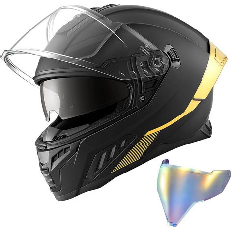 Sécurité DOT ECE Casque Moto Intégral Double Visière Taille M pour Moto Route et Dirt Bike (1/5)