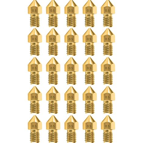 25 Stück Extruder 3D-Druckerdüsen Druckkopf für Makerbot Creality Cr-10 Ender 3 und Ender 5 (0,5 mm)
