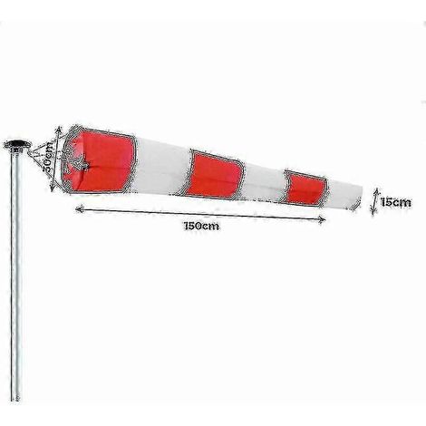 Manche à air extérieure, indicateur de direction du vent rouge et blanc 150 x 30 x 15 cm. Suspension pivotante, résistante aux intempéries, indicateur de direction du vent - youanan Edition B (1/5)