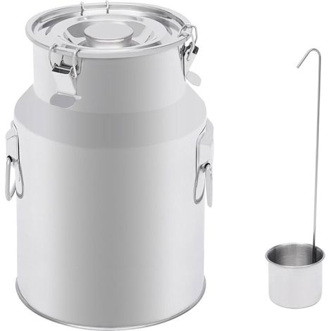 Fût de 28 l en acier inoxydable avec couvercle hermétique - Pot à lait - Seau à vin multifonction (1/5)