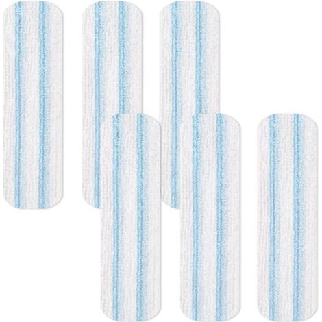 Lot de 6 recharges pour balai plat, compatibles avec Vileda H2Pro et O-Cedar H2Pro, lavables et réutilisables (1/4)