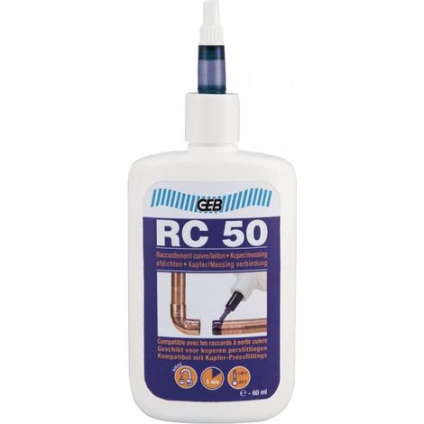 GEB – Résine anaérobie 60 ml – Séchage rapide – Étanchéité jusqu'à 30 bars – Pour circuits d'eau chaude et froide – Certifiée WRAS (1/2)