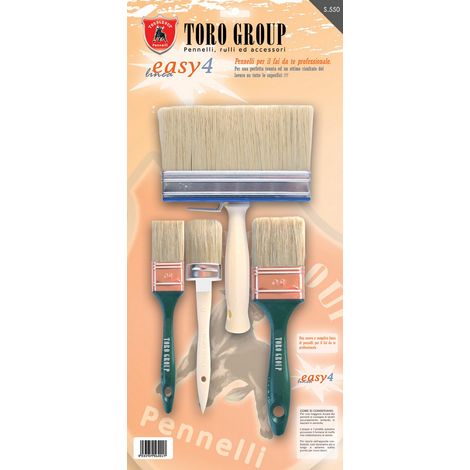 SET 4 PENNELLI SETOLA BIONDA EASY4   S/550 (1/2)