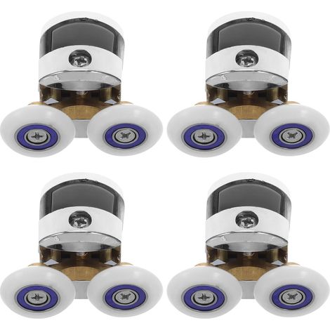 Glass Shower Door Rollers Double Nylon and Aluminum Wheels
