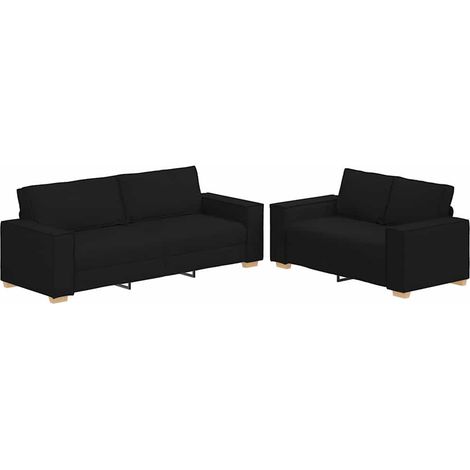 Maison Exclusive - Ensemble de canapé 2 pcs avec coussins en tissu noir