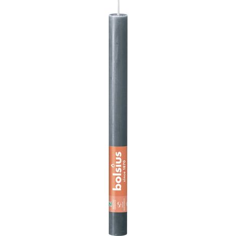 Bolsius Rustik Haushaltskerzen 270/23 mm Schieferblau Spitzkerze