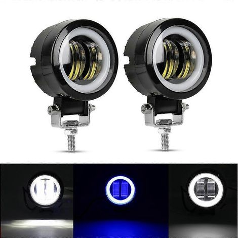 Phare de travail LED pour véhicule tout-terrain, nouveau phare antibrouillard LED 20 W avec œillet bleu (1/5)