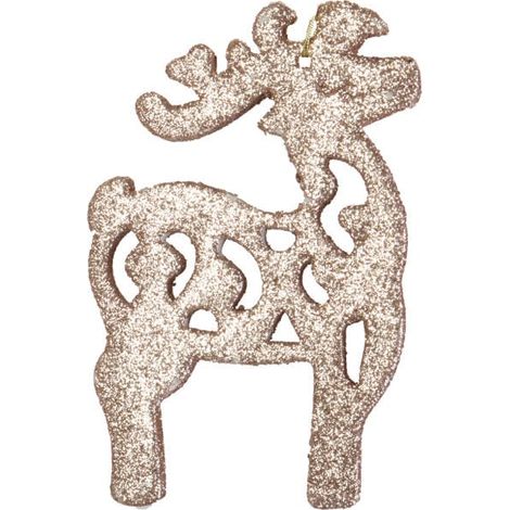 Set mit 3 goldglitzernden Rentieranhängern, 12 cm (1/5)