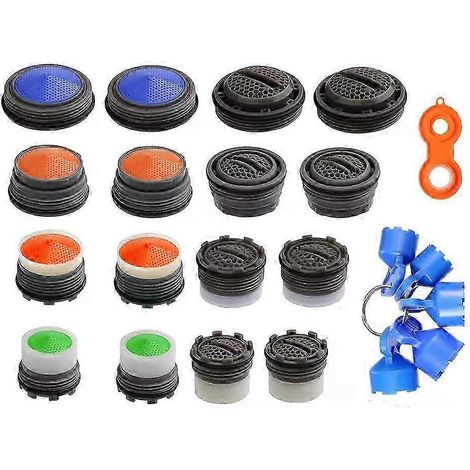 16 aérateurs pour robinets Cache et 5 clés d'aérateur Cache - Kit de remplacement pour un débit d'eau optimal et une installation facile (1/5)