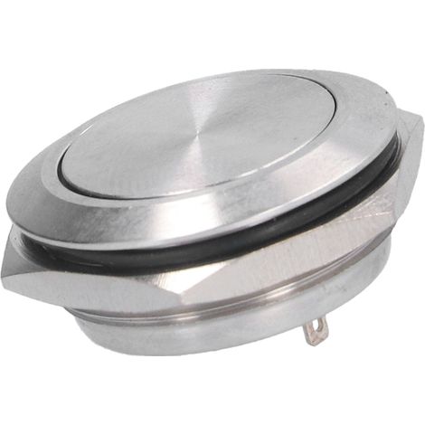 Lot de 5 interrupteurs à bouton plat en acier inoxydable étanches avec bornes à vis, accessoires d'alimentation 0-220 V, 25 mm
